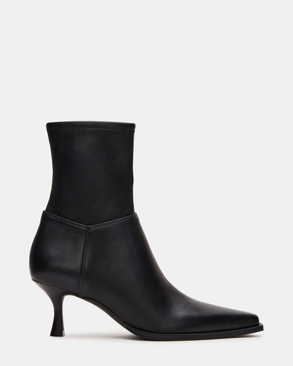 STASIA Black Pointed-Toe Kitten Heel Women's Ankle Boot | Steve Madden