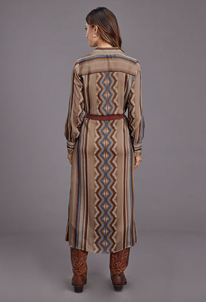 Stetson Women's Sand Serape Herringbone Print Mid-Length Western Dress 0590-6031-DR
