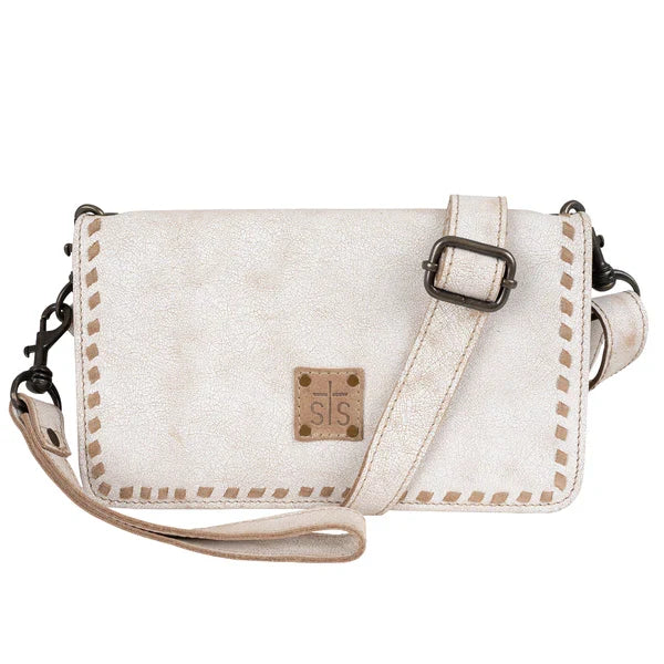 STS Ranchwear Cremello Evie Genuine Leather Crossbody Organizer Purse STS31480