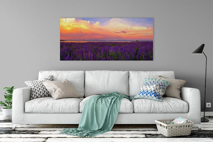 Tahoe City Lupine Sunset By Brad Scott - Metal Print