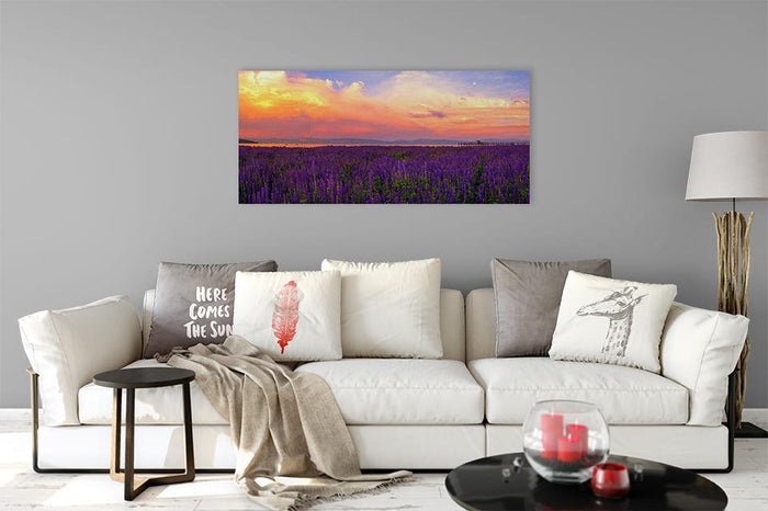 Tahoe City Lupine Sunset By Brad Scott - Metal Print
