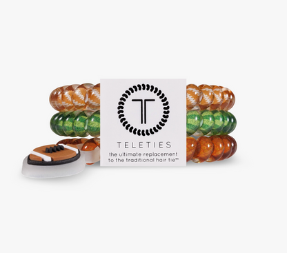 TELETIES Football Spiral Hair Coils/Ties, Small