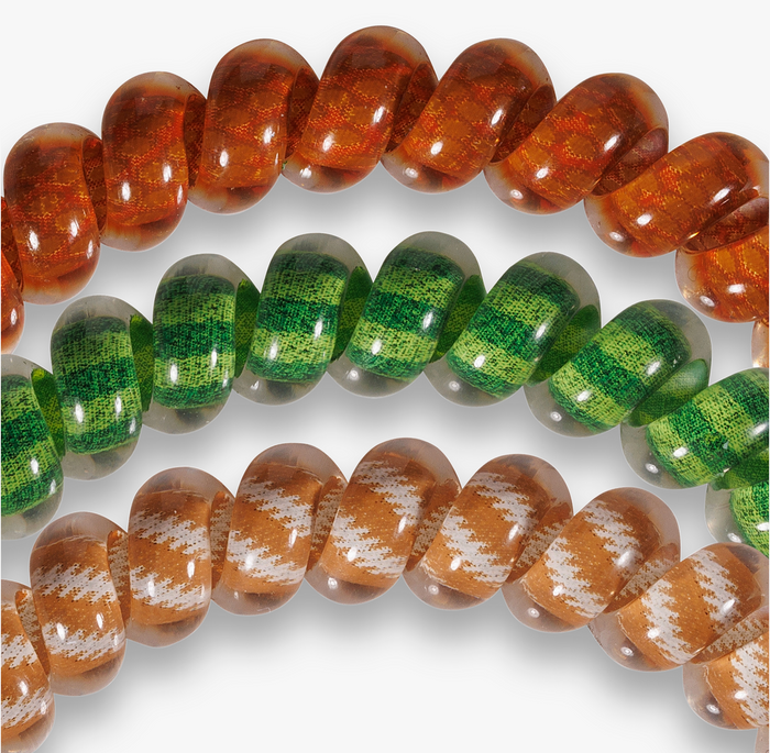 TELETIES Football Spiral Hair Coils/Ties, Small