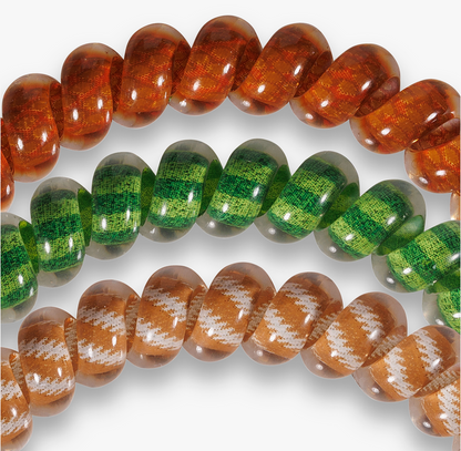 TELETIES Football Spiral Hair Coils/Ties, Small