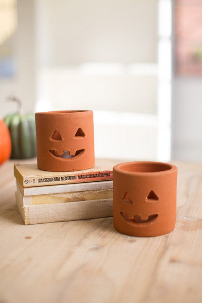 Terracotta Jack-O-Lantern, 2 Sizes