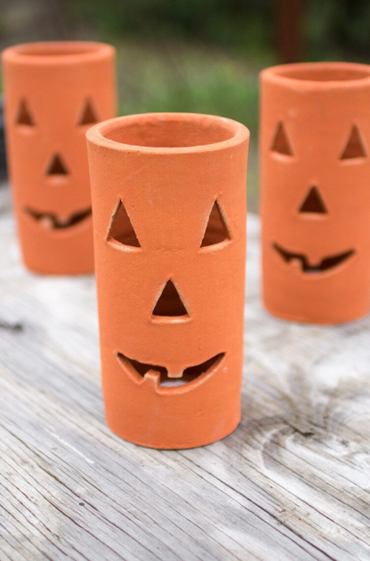 Terracotta Jack-O-Lantern, 2 Sizes