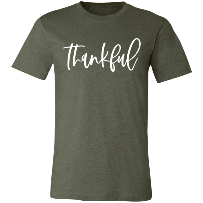 Thankful graphic t-shirt in Heather Military Green