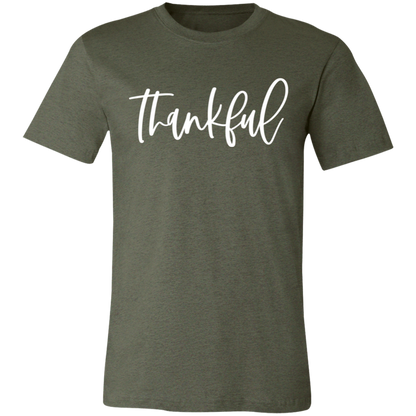Thankful graphic t-shirt in Heather Military Green