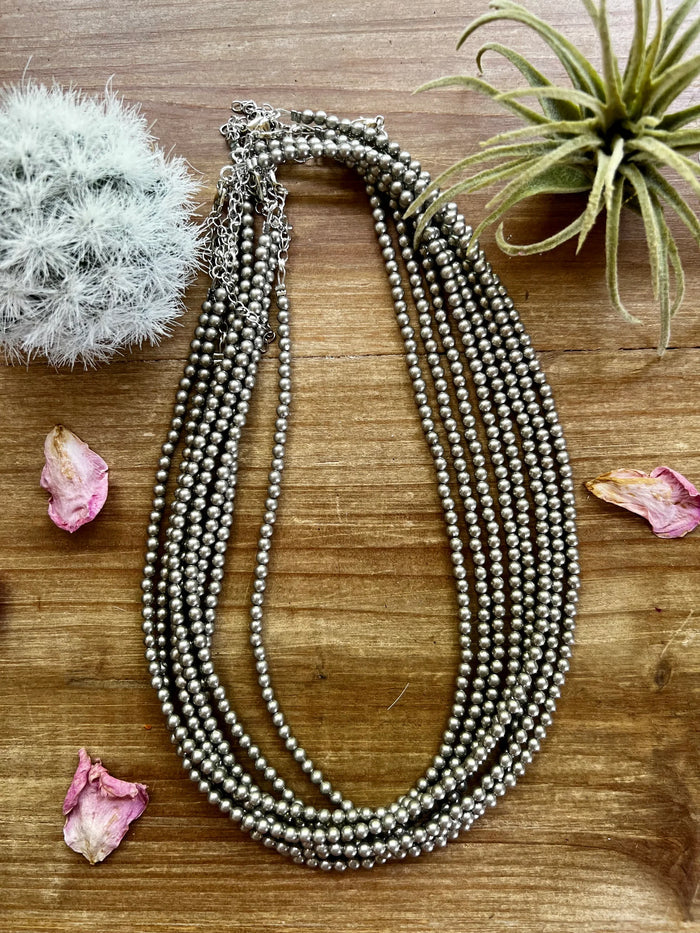 The Bijoux FAB 4mm Silver-Plated Pearl 18" Necklace CHO-PLA-021-SIL