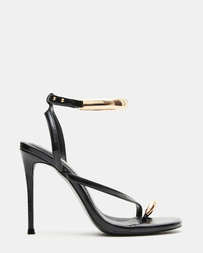 TIA Black Strappy Open-Toe Stiletto Women's Heel | Steve Madden