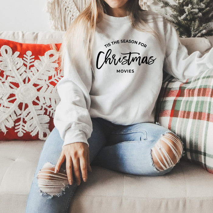 'Tis The Season For Christmas Movies crewneck sweatshirt, product photo 2