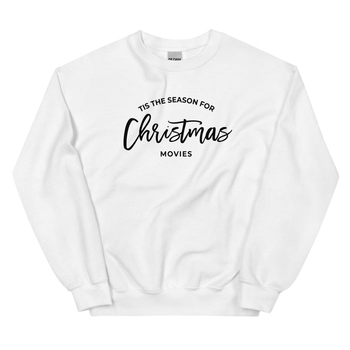 'Tis The Season For Christmas Movies crewneck sweatshirt in White