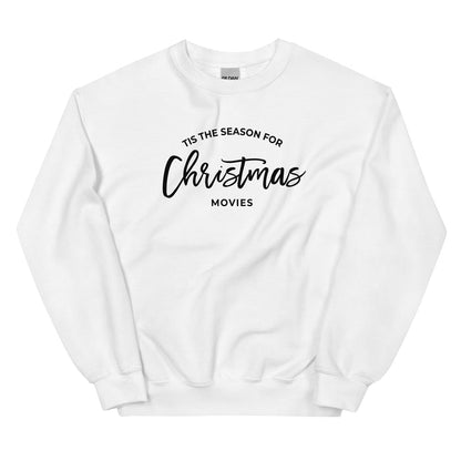 'Tis The Season For Christmas Movies crewneck sweatshirt in White