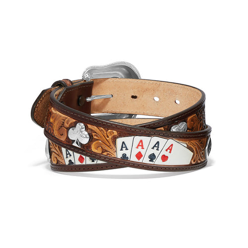 Tony Lama Men's Tan High Roller Tooled Leather Belt C42875-Painted Cowgirl Western Store