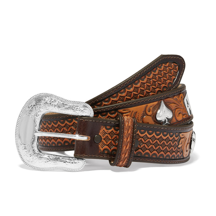 Tony Lama Men's Tan High Roller Tooled Leather Belt C42875-Painted Cowgirl Western Store