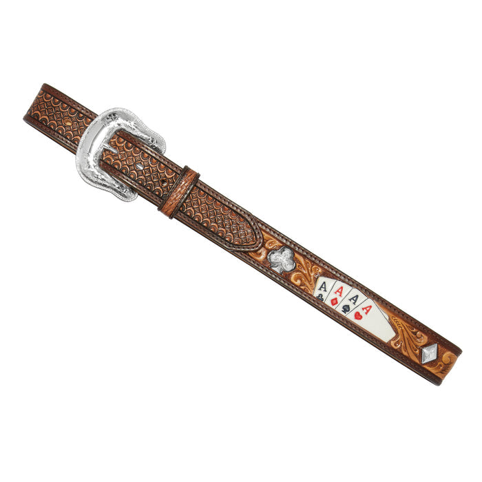 Tony Lama Men's Tan High Roller Tooled Leather Belt C42875-Painted Cowgirl Western Store