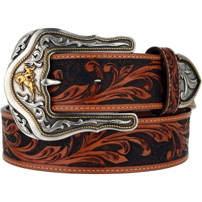 Tony Lama Men's Westerly Ride Tan Tooled Leather Belt C41514-Painted Cowgirl Western Store