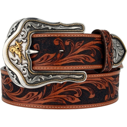 Tony Lama Men's Westerly Ride Tan Tooled Leather Belt C41514-Painted Cowgirl Western Store