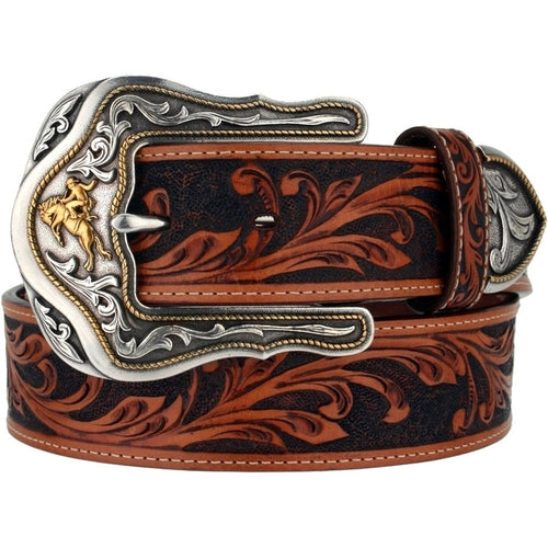 Tony Lama Men's Westerly Ride Tan Tooled Leather Belt C41514-Painted Cowgirl Western Store