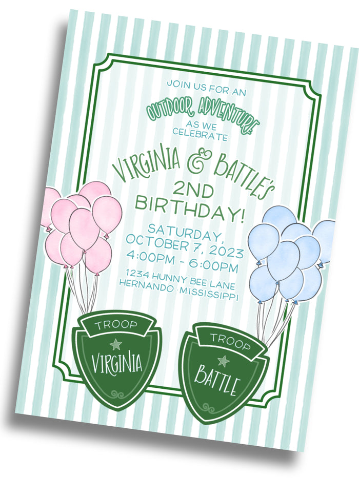 Troop Beverly Hills Birthday Invitation