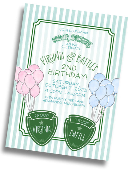 Troop Beverly Hills Birthday Invitation