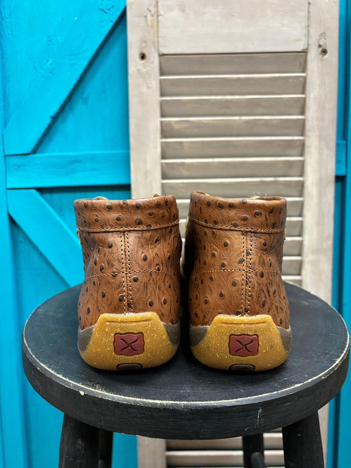 Twisted X Men's Cognac Ostrich Print Leather Chukka Driving Moc MDM0100-Painted Cowgirl Western Store