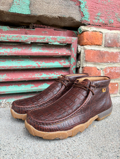 Twisted X Men's Ginger Caiman Print Leather Chukka Driving Moc MDM0103-Painted Cowgirl Western Store