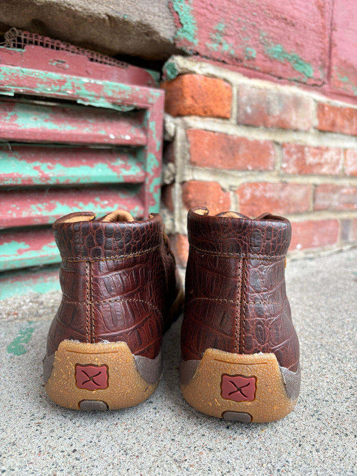 Twisted X Men's Ginger Caiman Print Leather Chukka Driving Moc MDM0103-Painted Cowgirl Western Store