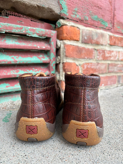 Twisted X Men's Ginger Caiman Print Leather Chukka Driving Moc MDM0103-Painted Cowgirl Western Store