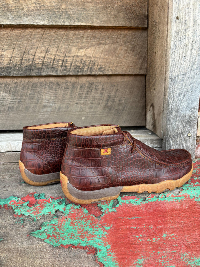 Twisted X Men's Ginger Caiman Print Leather Chukka Driving Moc MDM0103-Painted Cowgirl Western Store