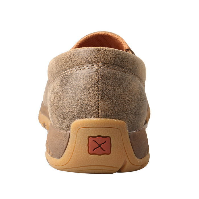Twisted X Women's Bomber Brown Leather Slip On CellStretch Driving Moc Shoe WXC0004