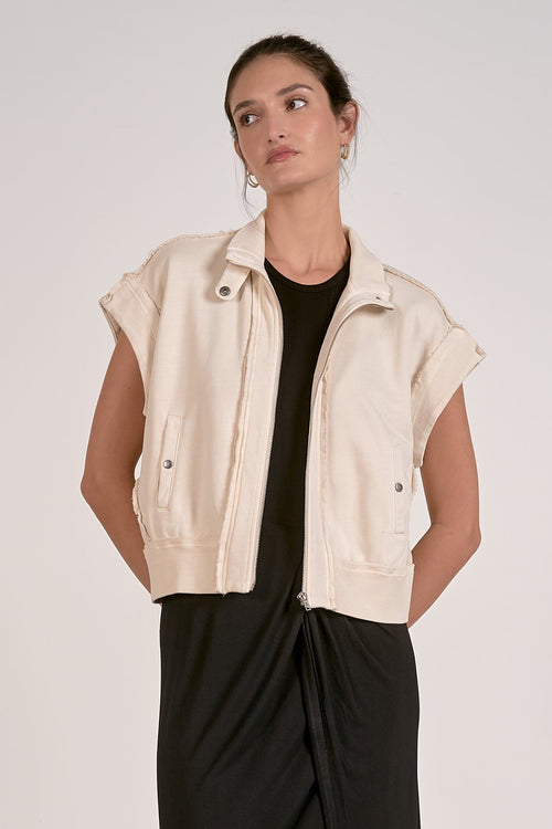 Elan Cap Sleeve Zipper Vest