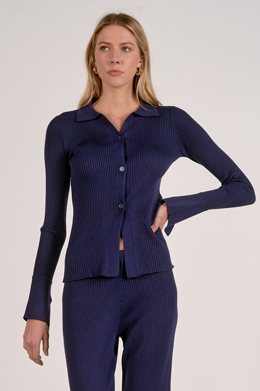 Elan Long Sleeve Knit Cardigan Top