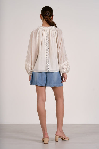 Elan V-Neck Long Sleeve Flowy Blouse