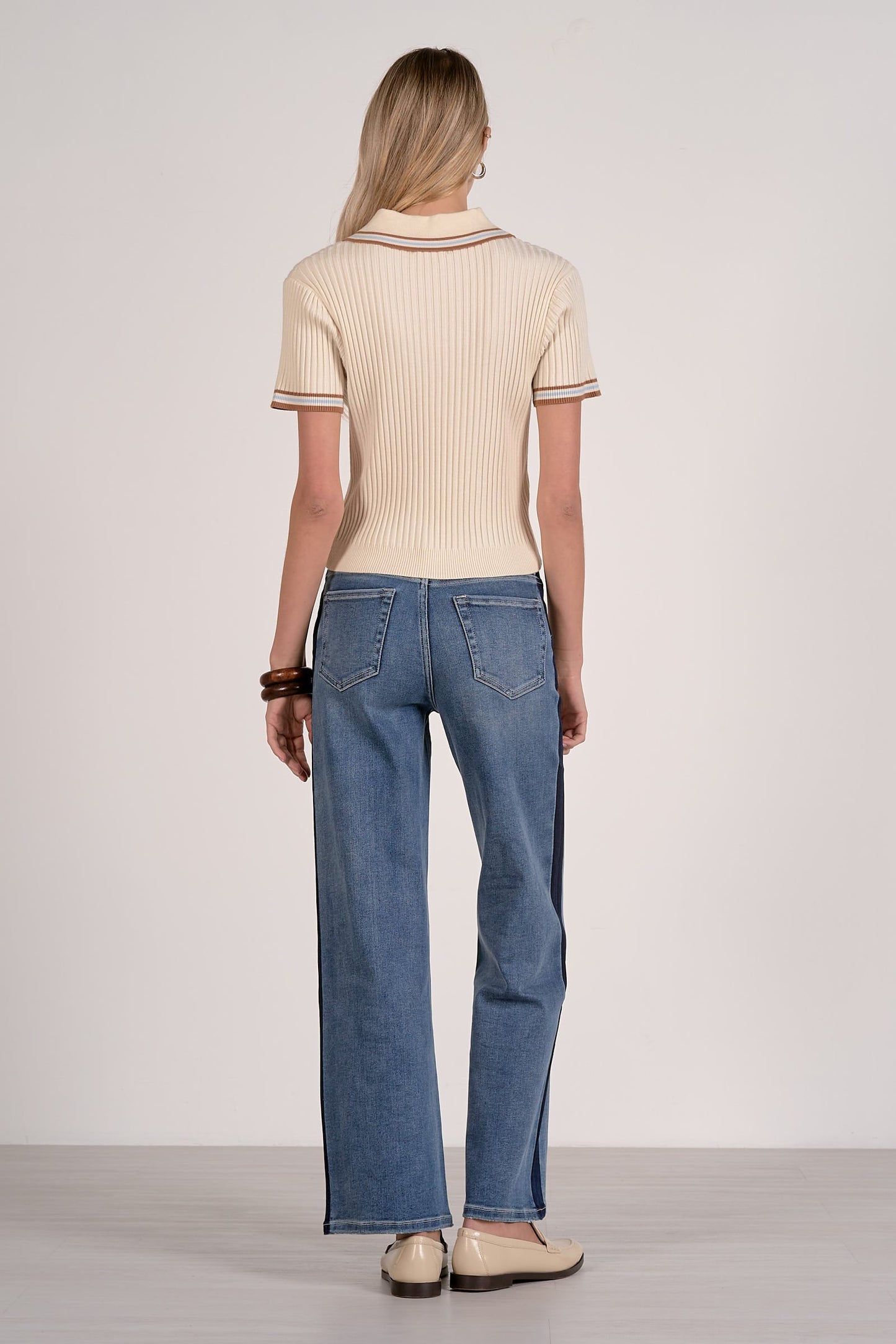 Elan Short Sleeve Collared Sweater