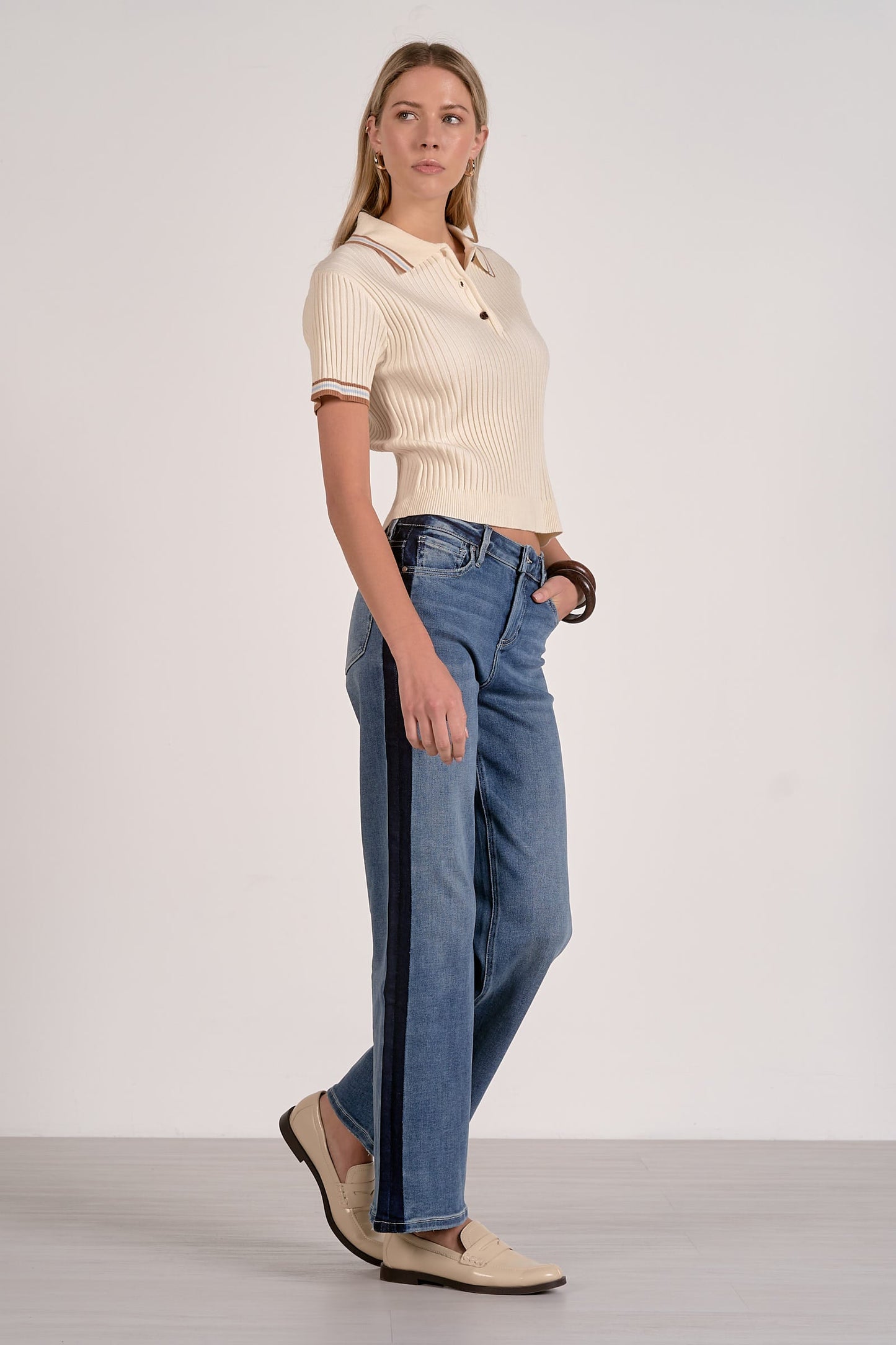 Elan Short Sleeve Collared Sweater