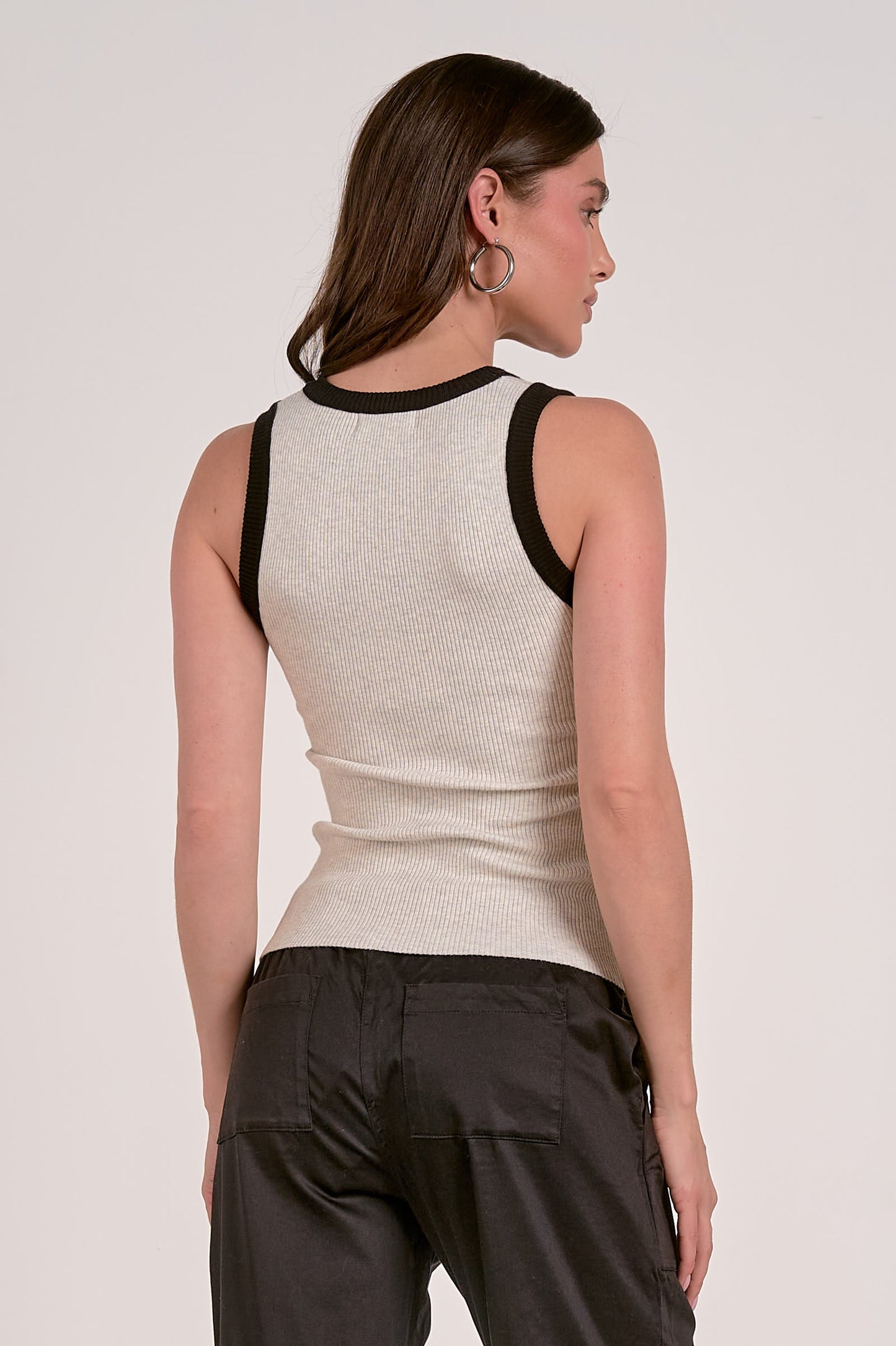 Elan Contrast Trim Tank Top
