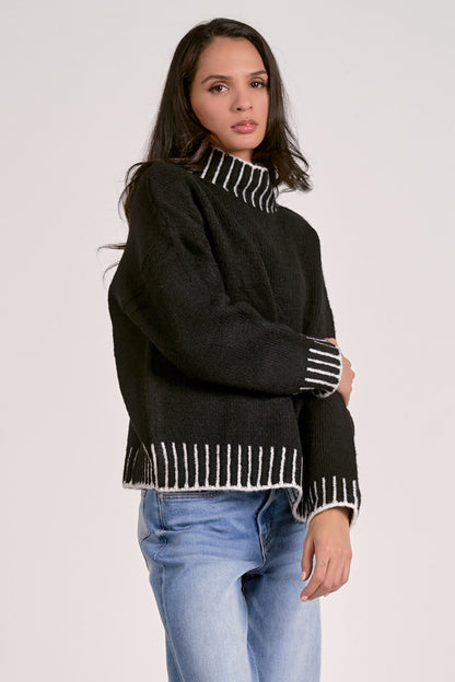 Elan Contrast Seam Sweater