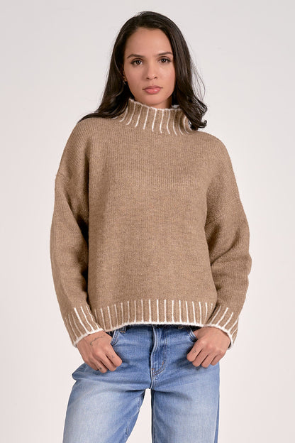 Elan Contrast Seam Sweater