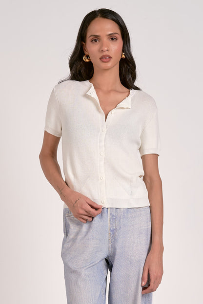 Elan Short Sleeve Sweater Cardigan