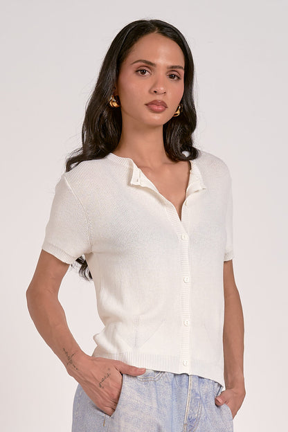 Elan Short Sleeve Sweater Cardigan