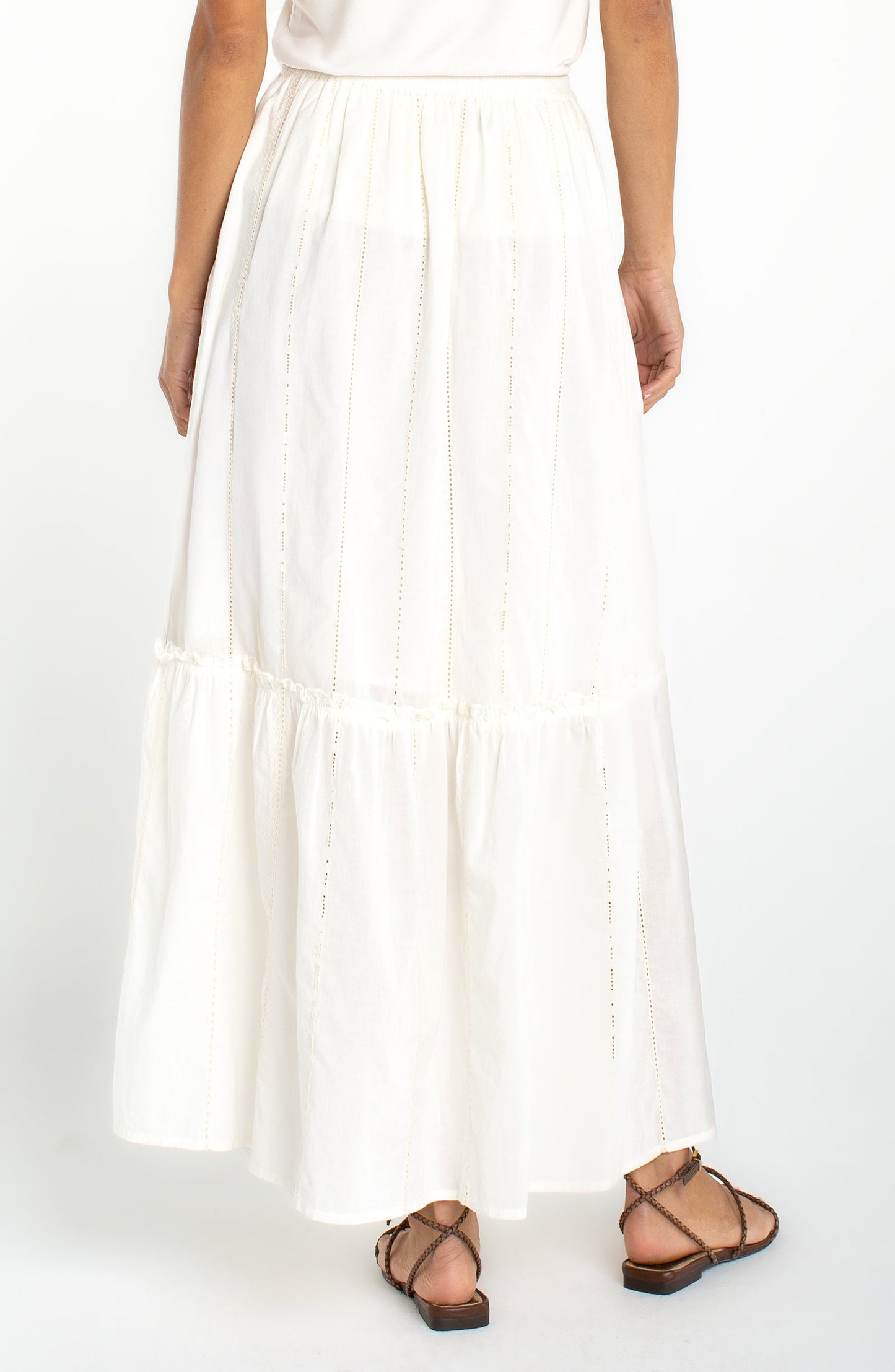 Liverpool Tiered Woven Maxi Skirt