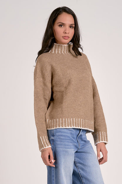 Elan Contrast Seam Sweater