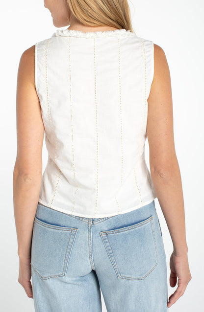 Liverpool Sleeveless Pin-tuck Blouse