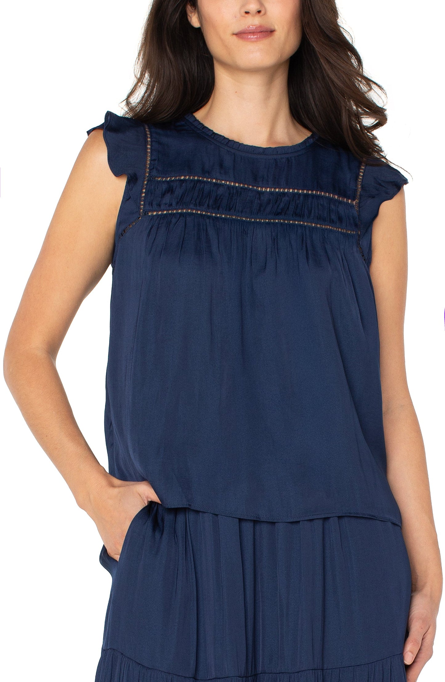 Liverpool Flutter Sleeve Woven Top