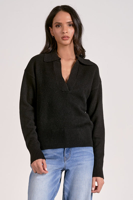 Elan Long Sleeve Collared Sweater
