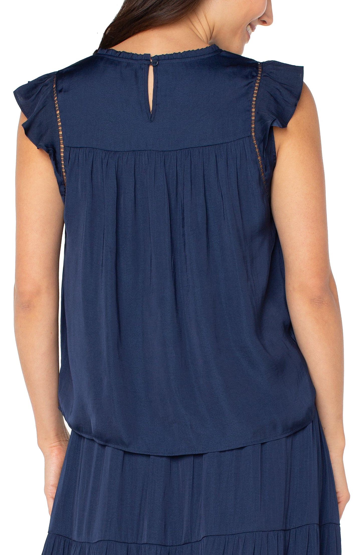 Liverpool Flutter Sleeve Woven Top