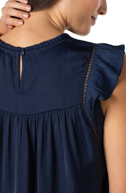 Liverpool Flutter Sleeve Woven Top
