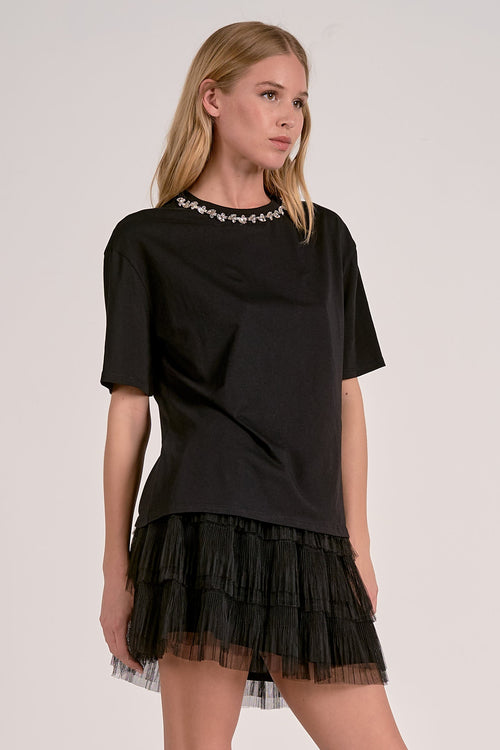 Elan Embellish Collar Tee