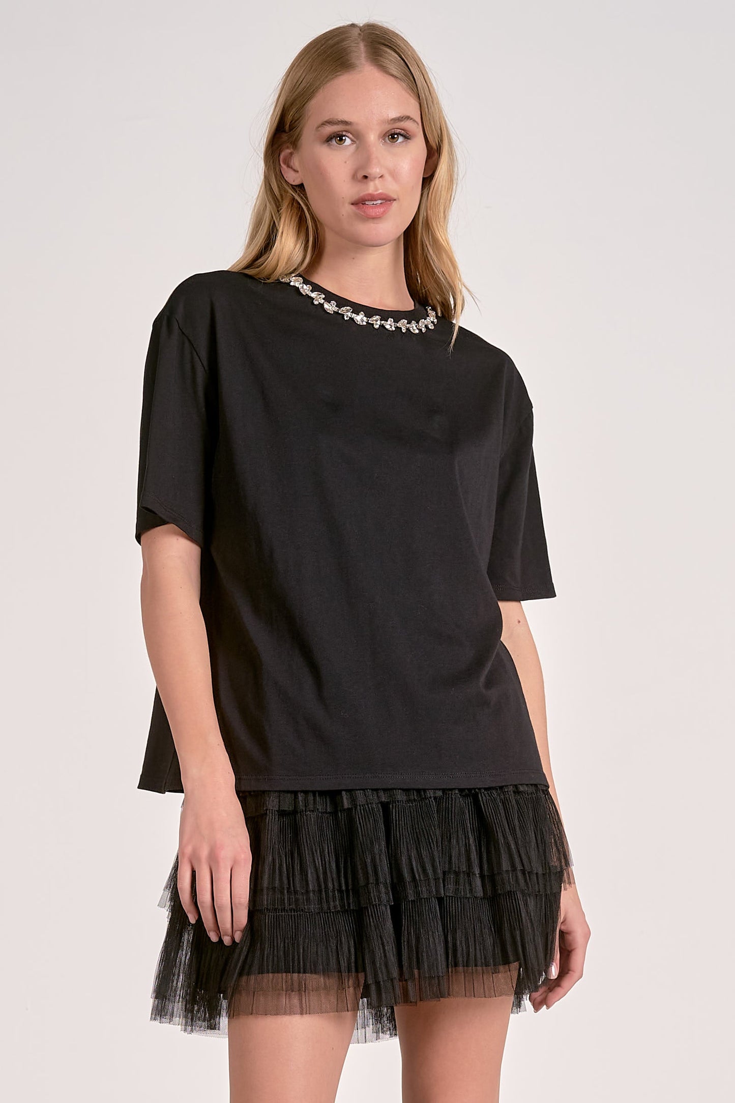 Elan Embellish Collar Tee